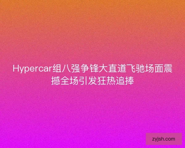 Hypercar组八强争锋大直道飞驰场面震撼全场引发狂热追捧